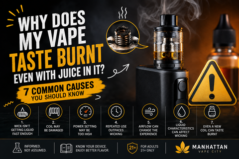 Why Does My Vape Taste Burnt Even With Juice in It? 7 Common Causes