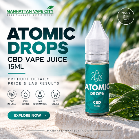 Atomic Drops CBD Vape Juice 15ml: Price, Lab Results & Product Details
