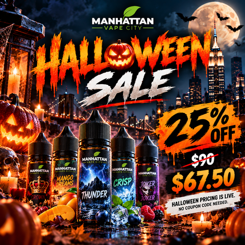 Halloween Vape Sale 2026: 25% Off CBD Vape Juice at Manhattan Vape City