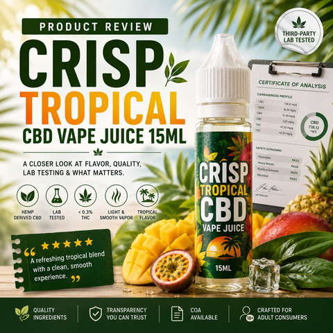 Crisp Tropical CBD Vape Juice 15ml Review & Product Guide
