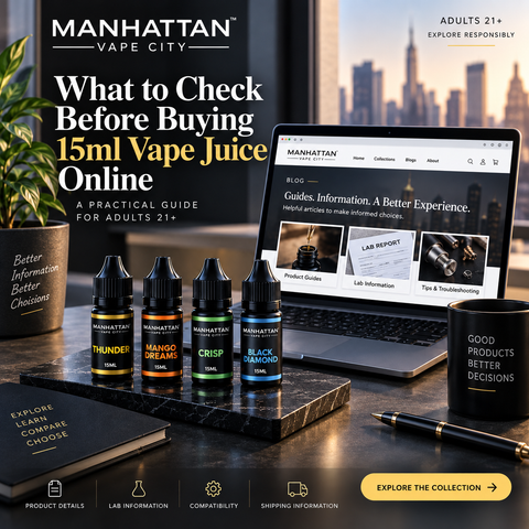 What to Check Before Buying 15ml Vape Juice Online: A Practical Guide for Adults 21+