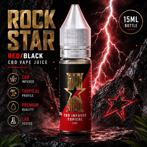 Rock Star Red/Black CBD Vape Juice 15ml Review | Manhattan Vape City