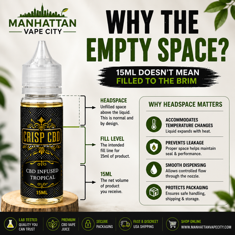 Why Isn’t a 15ml CBD Vape Juice Bottle Filled to the Top? Headspace Explained